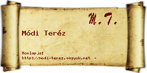 Módi Teréz névjegykártya